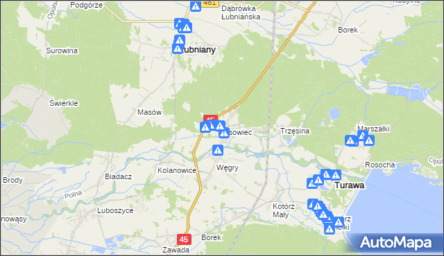 mapa Osowiec gmina Turawa, Osowiec gmina Turawa na mapie Targeo