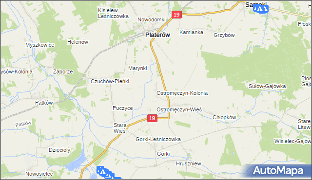 mapa Ostromęczyn-Kolonia, Ostromęczyn-Kolonia na mapie Targeo