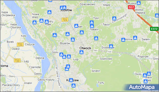 mapa Otwock, Otwock na mapie Targeo