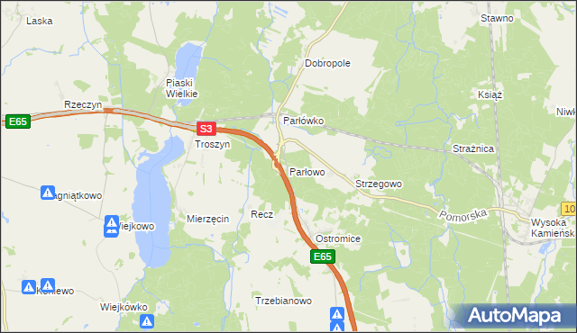 mapa Parłowo, Parłowo na mapie Targeo