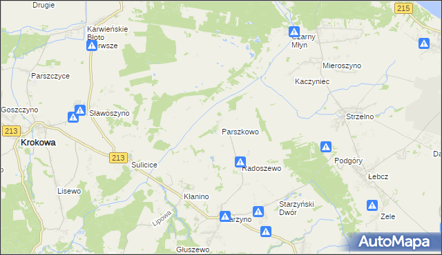 mapa Parszkowo, Parszkowo na mapie Targeo