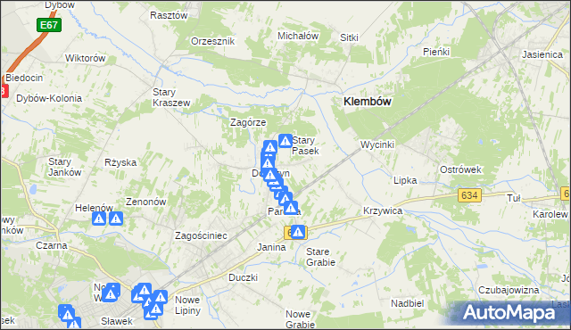 mapa Pasek gmina Klembów, Pasek gmina Klembów na mapie Targeo