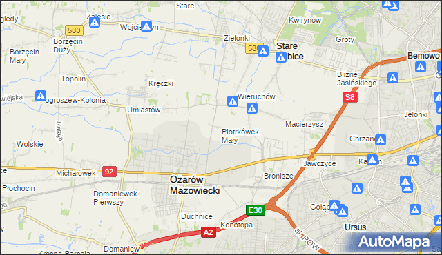 mapa Piotrkówek Mały, Piotrkówek Mały na mapie Targeo