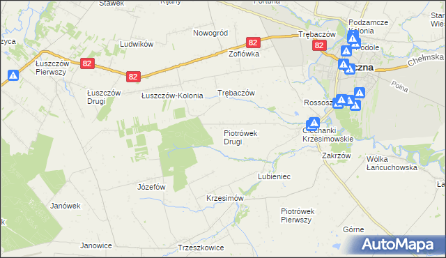 mapa Piotrówek Drugi, Piotrówek Drugi na mapie Targeo