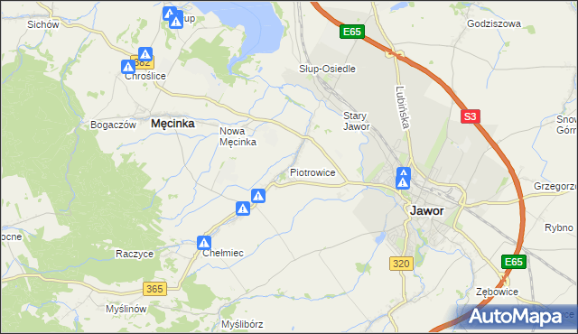 mapa Piotrowice gmina Męcinka, Piotrowice gmina Męcinka na mapie Targeo