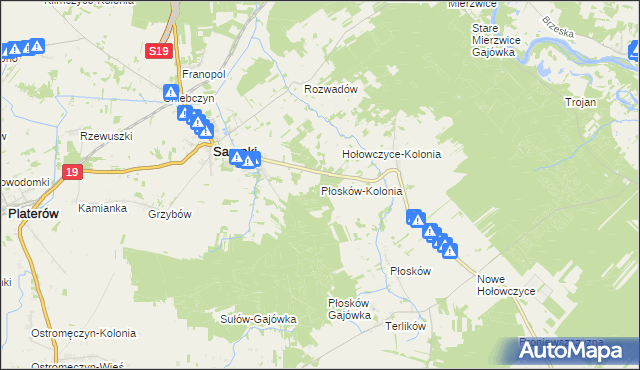 mapa Płosków-Kolonia, Płosków-Kolonia na mapie Targeo