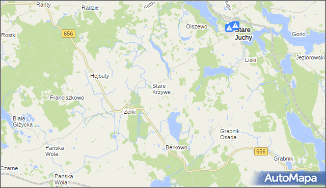 mapa Płowce gmina Stare Juchy, Płowce gmina Stare Juchy na mapie Targeo