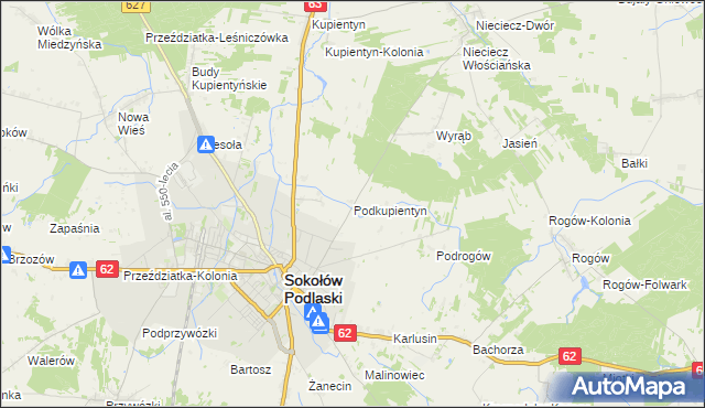 mapa Podkupientyn, Podkupientyn na mapie Targeo