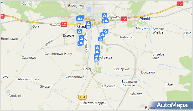 mapa Podrzecze gmina Piaski, Podrzecze gmina Piaski na mapie Targeo