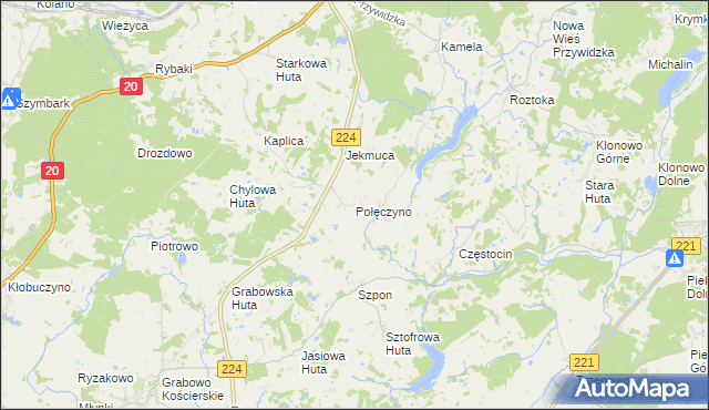 mapa Połęczyno, Połęczyno na mapie Targeo