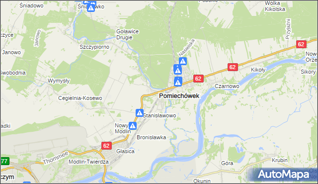 mapa Pomiechówek, Pomiechówek na mapie Targeo