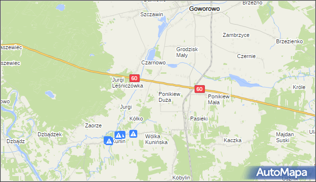 mapa Ponikiew Duża, Ponikiew Duża na mapie Targeo