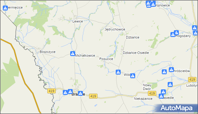 mapa Posucice, Posucice na mapie Targeo