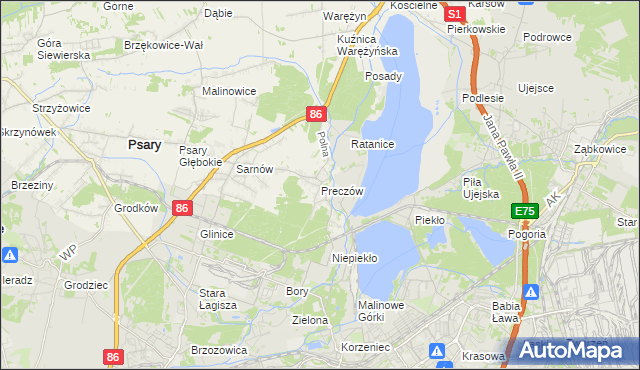 mapa Preczów, Preczów na mapie Targeo