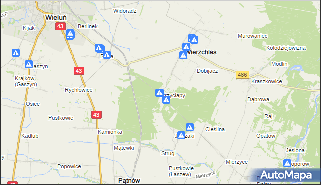 mapa Przycłapy, Przycłapy na mapie Targeo