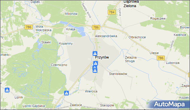 mapa Przyrów, Przyrów na mapie Targeo