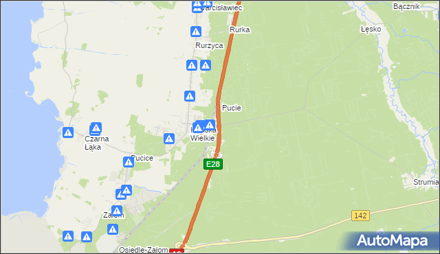 mapa Pucko, Pucko na mapie Targeo