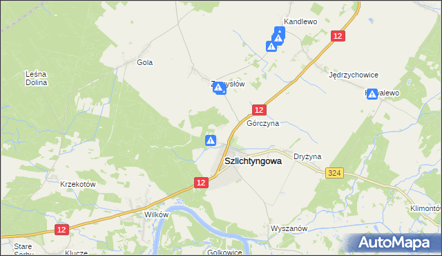 mapa Puszcza gmina Szlichtyngowa, Puszcza gmina Szlichtyngowa na mapie Targeo