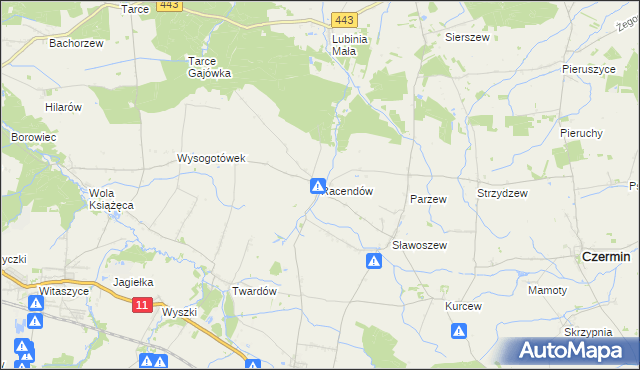 mapa Racendów, Racendów na mapie Targeo