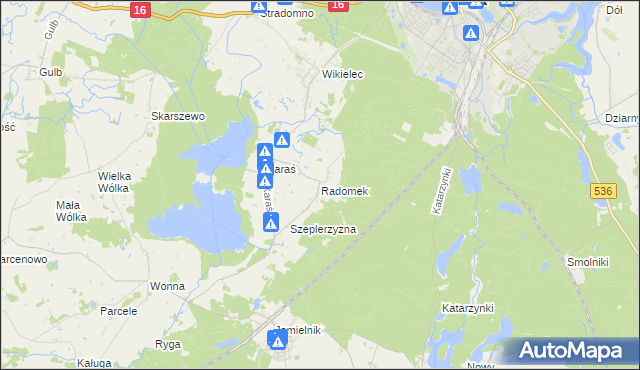 mapa Radomek gmina Iława, Radomek gmina Iława na mapie Targeo