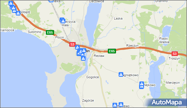 mapa Recław, Recław na mapie Targeo