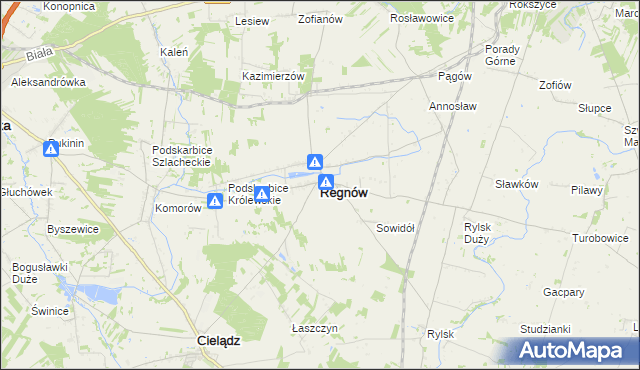 mapa Regnów, Regnów na mapie Targeo