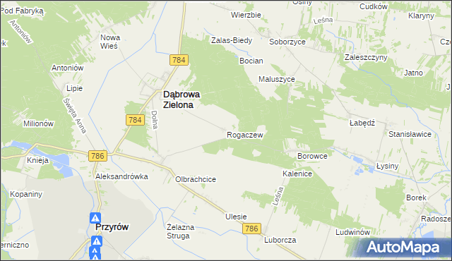 mapa Rogaczew, Rogaczew na mapie Targeo