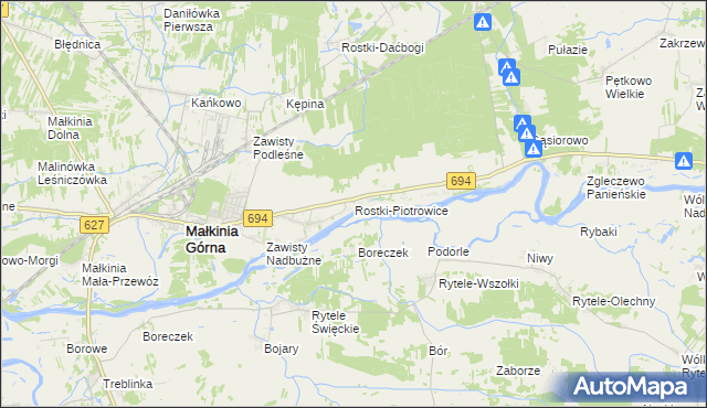 mapa Rostki-Piotrowice, Rostki-Piotrowice na mapie Targeo