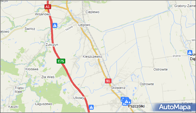 mapa Różyny, Różyny na mapie Targeo