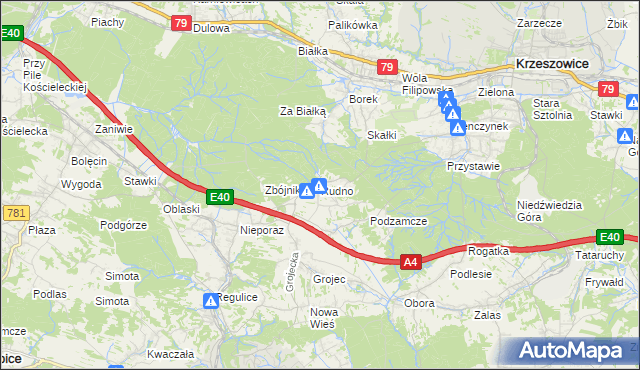 mapa Rudno gmina Krzeszowice, Rudno gmina Krzeszowice na mapie Targeo