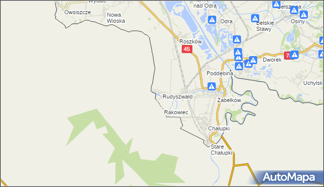 mapa Rudyszwałd, Rudyszwałd na mapie Targeo
