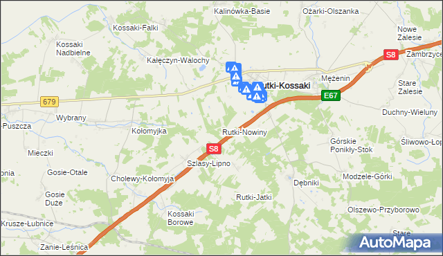 mapa Rutki-Nowiny, Rutki-Nowiny na mapie Targeo