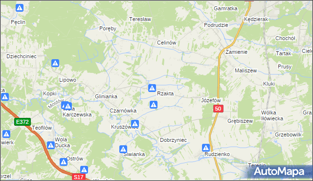 mapa Rzakta, Rzakta na mapie Targeo