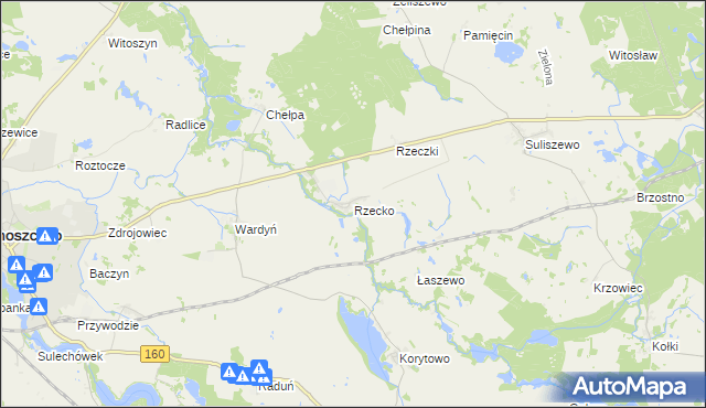 mapa Rzecko, Rzecko na mapie Targeo