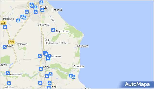 mapa Rzucewo, Rzucewo na mapie Targeo