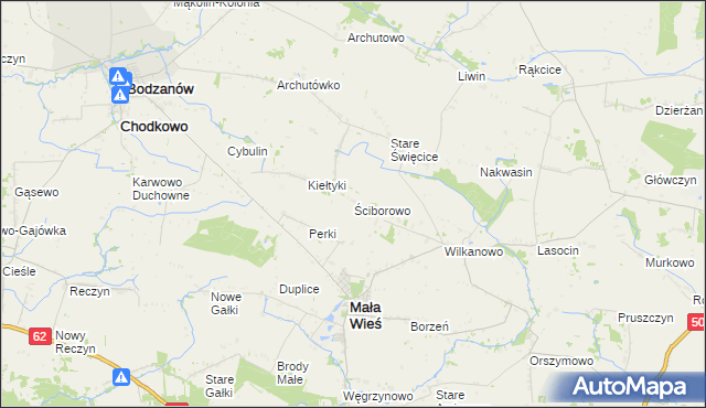 mapa Ściborowo, Ściborowo na mapie Targeo