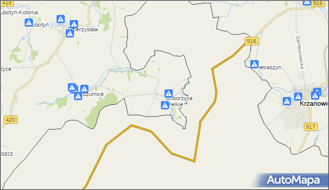 mapa Ściborzyce Wielkie, Ściborzyce Wielkie na mapie Targeo