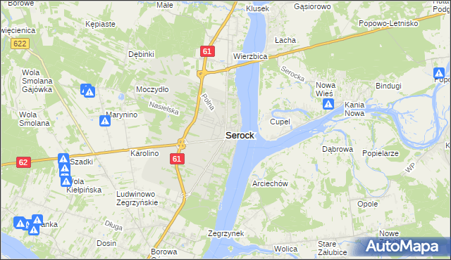 mapa Serock powiat legionowski, Serock powiat legionowski na mapie Targeo
