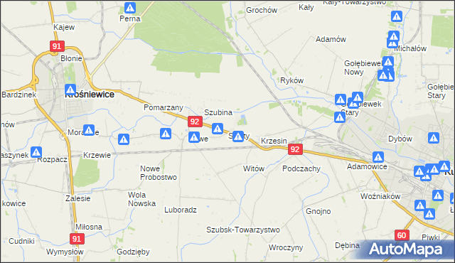 mapa Skłóty, Skłóty na mapie Targeo