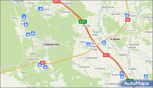 mapa Skorupy, Skorupy na mapie Targeo