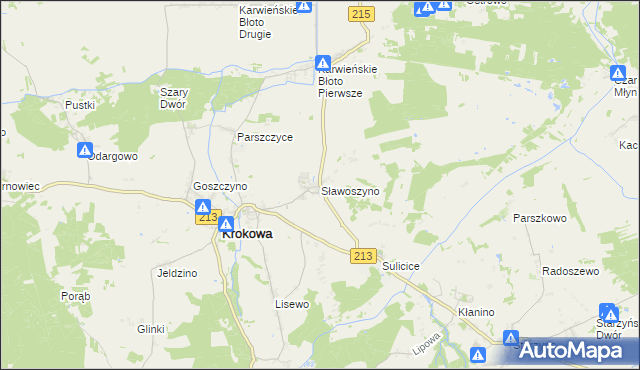 mapa Sławoszyno, Sławoszyno na mapie Targeo