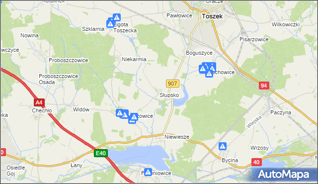 mapa Słupsko gmina Rudziniec, Słupsko gmina Rudziniec na mapie Targeo