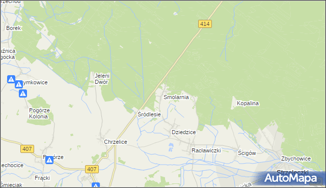 mapa Smolarnia gmina Strzeleczki, Smolarnia gmina Strzeleczki na mapie Targeo