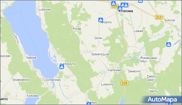 mapa Sobieńczyce, Sobieńczyce na mapie Targeo