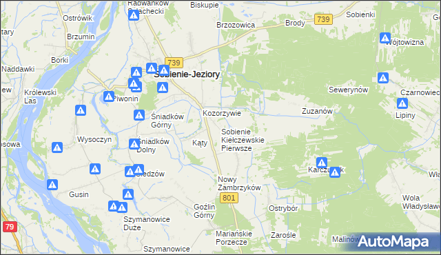 mapa Sobienie Kiełczewskie Pierwsze, Sobienie Kiełczewskie Pierwsze na mapie Targeo