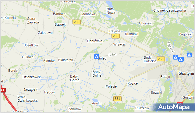 mapa Solec gmina Gostynin, Solec gmina Gostynin na mapie Targeo