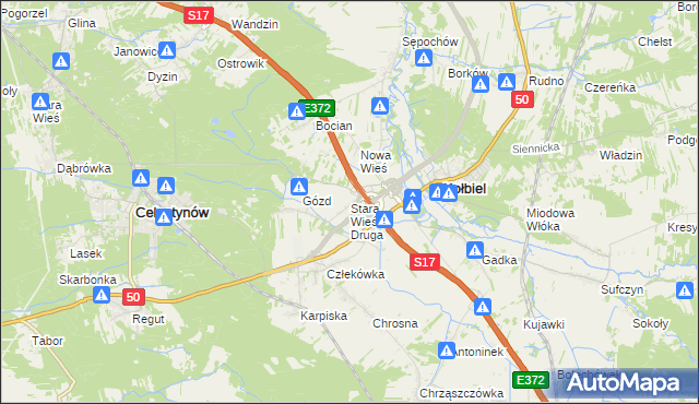 mapa Stara Wieś Druga gmina Kołbiel, Stara Wieś Druga gmina Kołbiel na mapie Targeo