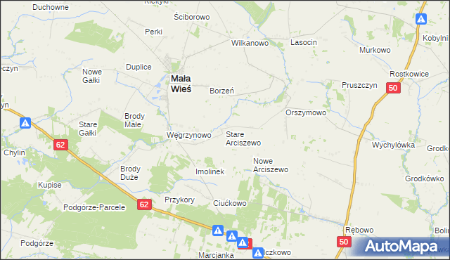 mapa Stare Arciszewo, Stare Arciszewo na mapie Targeo
