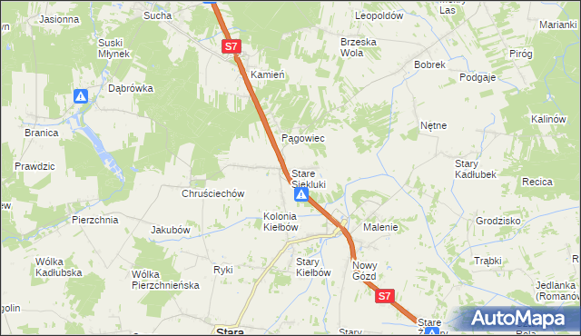 mapa Stare Siekluki, Stare Siekluki na mapie Targeo