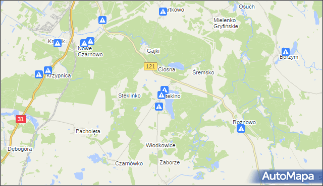 mapa Steklno, Steklno na mapie Targeo